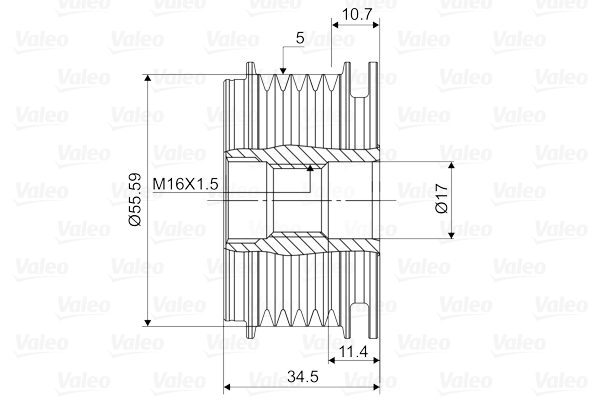 Valeo Vrijloop koppeling dynamo 588114