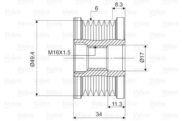 Valeo Vrijloop koppeling dynamo 588119
