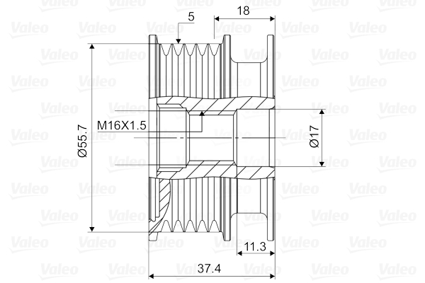 Valeo Vrijloop koppeling dynamo 588122