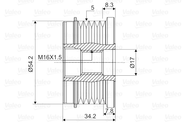 Valeo Vrijloop koppeling dynamo 588123