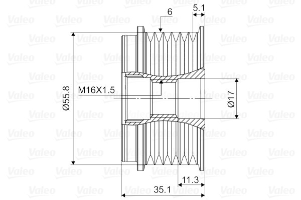Valeo Vrijloop koppeling dynamo 588128