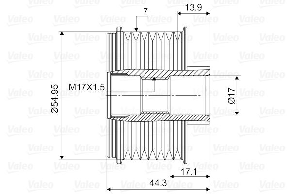 Valeo Vrijloop koppeling dynamo 588133