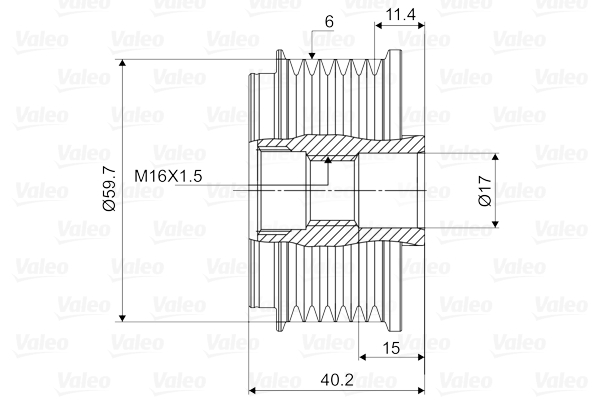 Valeo Vrijloop koppeling dynamo 588136