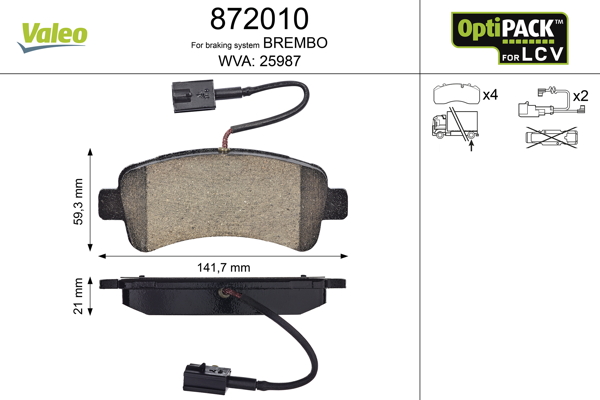 Remblokset Valeo 872010