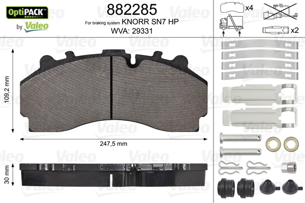 Remblokset Valeo 882285