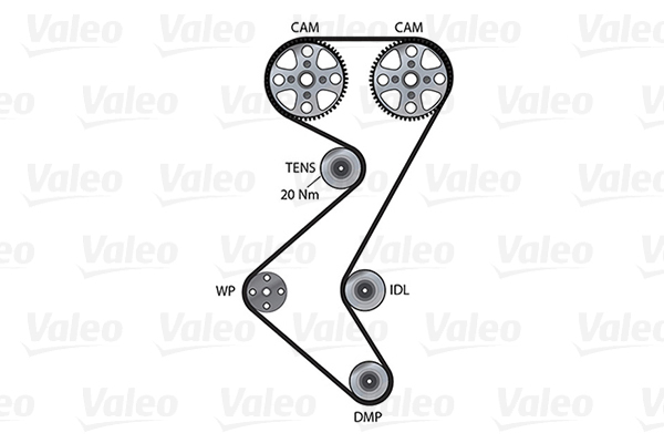 Valeo Distributieriem kit inclusief waterpomp 614695