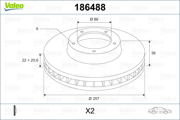 Remschijven Valeo 186488