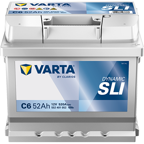 Varta DYNAMIC SLI C6 - 552401052K262 - 4016987119747 - 4016987167373 - 063 - 12V 520A 52Ah - 552401052 - 709211 - Silver Dynamic - 5524010523162 - 533072
