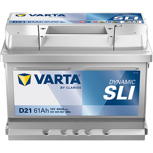 Varta DYNAMIC SLI D21 - 561400060K262 - 4016987119778 - 4016987167397 - 075 - 12V 600A 61Ah - 561400060 - 709206  - Silver Dynamic - 5614000603162 - 533085