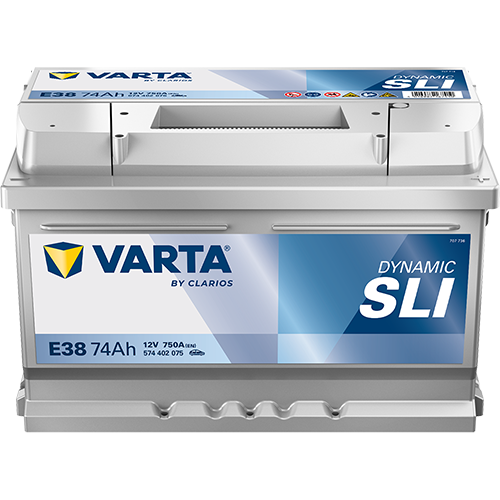 Varta DYNAMIC SLI E38 - 574402075K262 - 4016987119792 - 4016987167410 - 100 - 12V 750A 74Ah - 574402075 - 709238  - Silver Dynamic - 5744020753162 - 533095