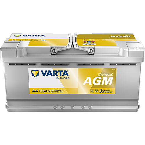 Varta DYNAMIC AGM A4 - 605901095K262 - 4016987144534 - 4016987167267 - 020AGM - 12V 950A 105Ah - 605901095 - 709240 - Silver Dynamic AGM H15 - 605901095D852 - 611639