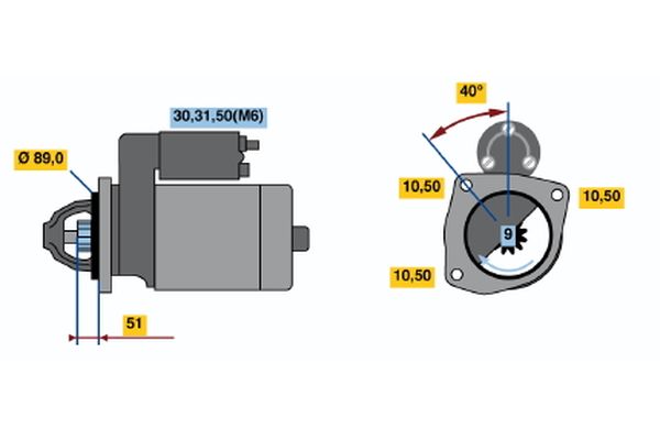 Starter Bosch 0 001 368 045