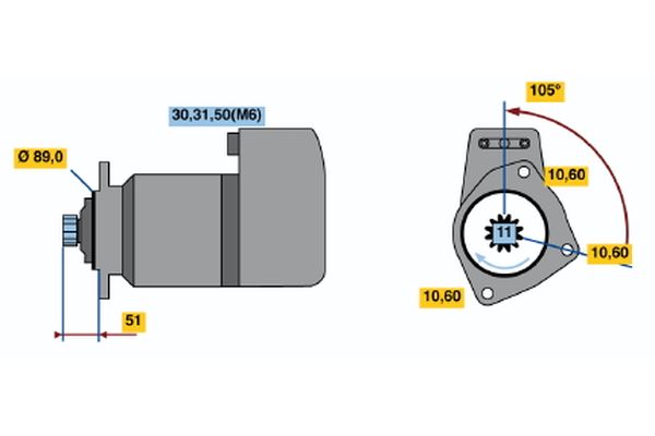 Bosch Starter 0 001 510 009