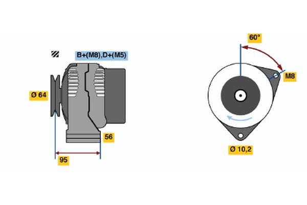 Alternator/Dynamo Bosch 0 120 335 007