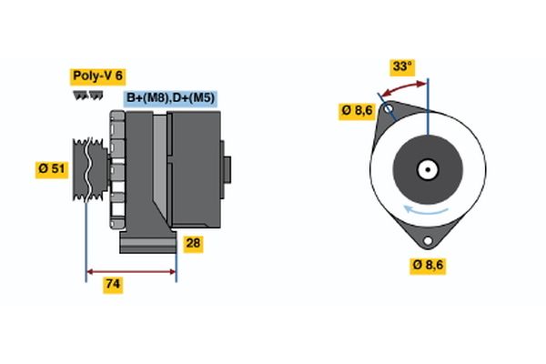 Alternator/Dynamo Bosch 0 986 039 620