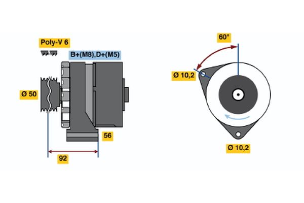 Alternator/Dynamo Bosch 0 986 036 390