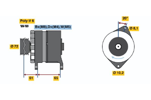 Alternator/Dynamo Bosch 0 120 468 162