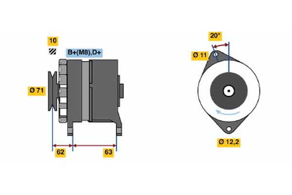 Alternator/Dynamo Bosch 0 986 035 020