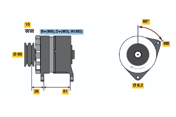 Alternator/Dynamo Bosch 0 986 034 140