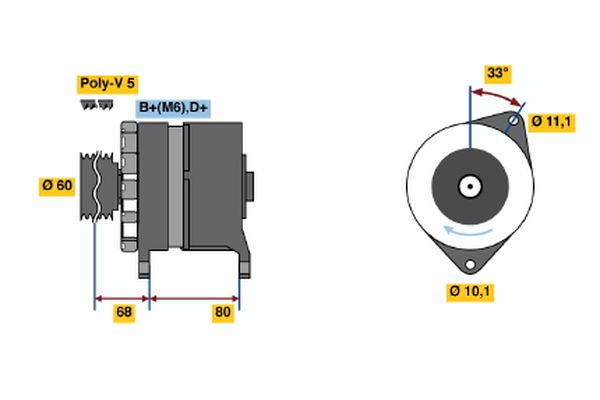 Alternator/Dynamo Bosch 0 986 046 450