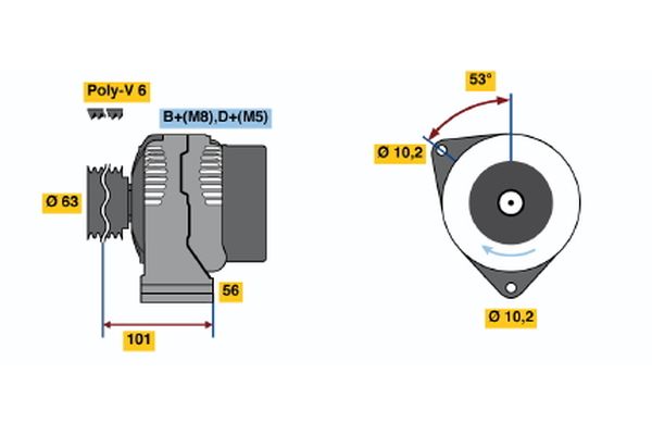 Alternator/Dynamo Bosch 0 986 040 211