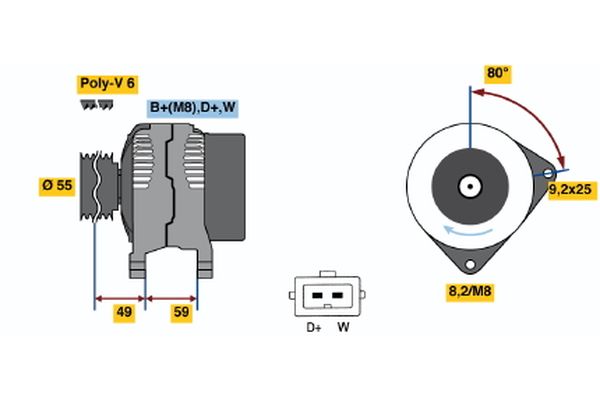 Bosch Alternator/Dynamo 0 123 320 006