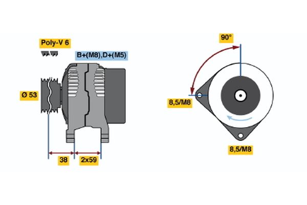 Alternator/Dynamo Bosch 0 986 038 680