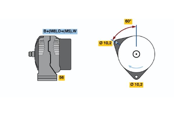 Alternator/Dynamo Bosch 0 123 315 501