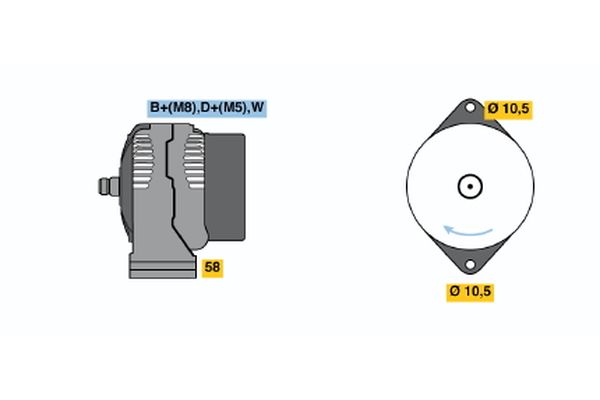 Alternator/Dynamo Bosch 0 123 315 506