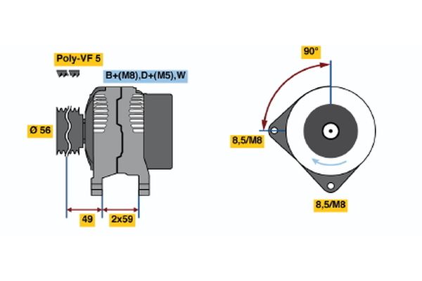 Alternator/Dynamo Bosch 0 986 040 930