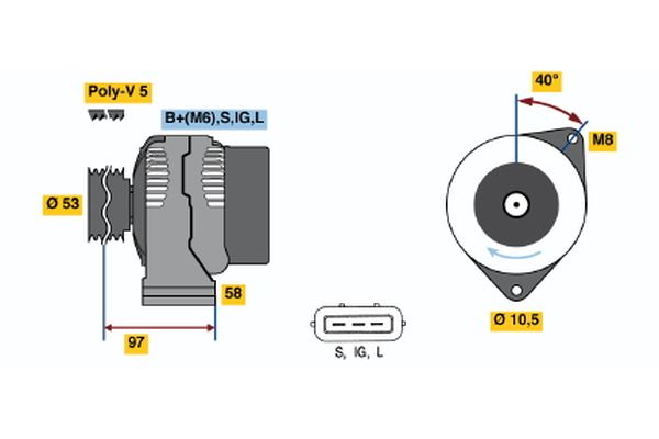 Alternator/Dynamo Bosch 0 986 041 170