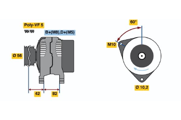 Alternator/Dynamo Bosch 0 986 044 550