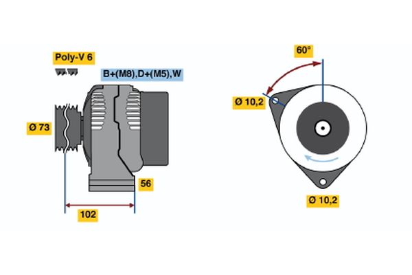 Alternator/Dynamo Bosch 0 123 520 015