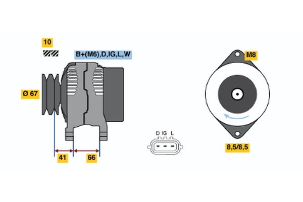 Bosch Alternator/Dynamo 0 124 120 001