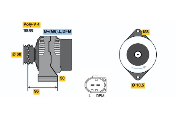 Alternator/Dynamo Bosch 0 124 325 007