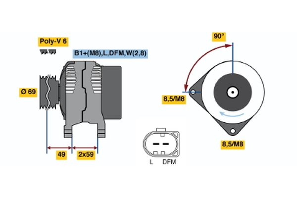 Alternator/Dynamo Bosch 0 124 325 022