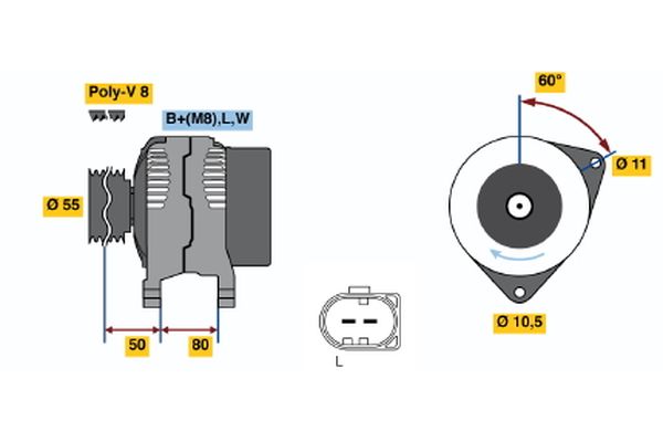 Bosch Alternator/Dynamo 0 124 515 113
