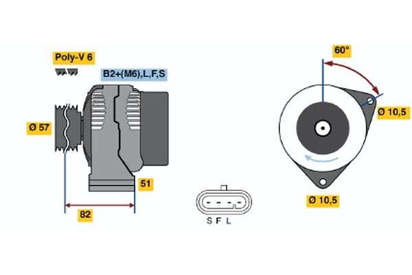 Alternator/Dynamo Bosch 0 124 325 162