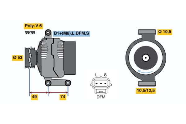 Alternator/Dynamo Bosch 0 986 047 260