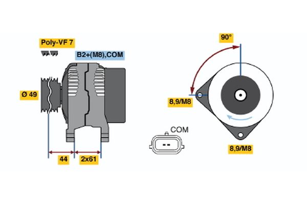 Alternator/Dynamo Bosch 0 986 048 040