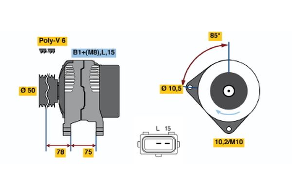 Alternator/Dynamo Bosch 0 124 515 050