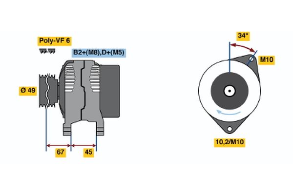 Bosch Alternator/Dynamo 0 124 525 046