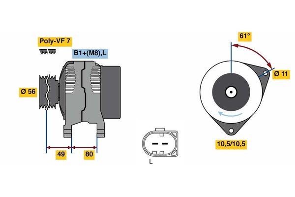 Alternator/Dynamo Bosch 0 124 525 216