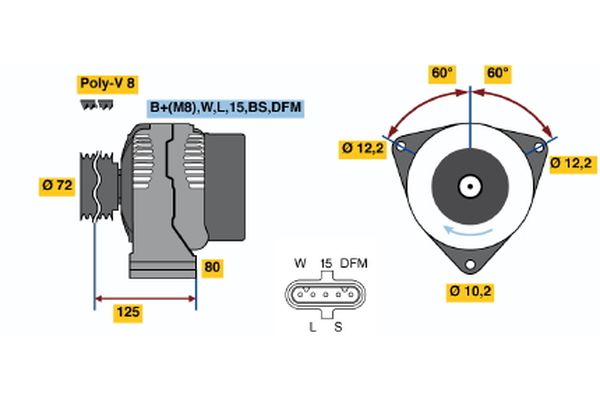 Alternator/Dynamo Bosch 0 986 042 370