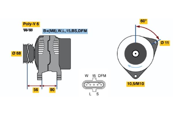 Bosch Alternator/Dynamo 0 124 555 010