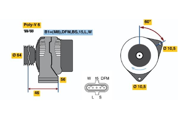 Bosch Alternator/Dynamo 0 124 555 052