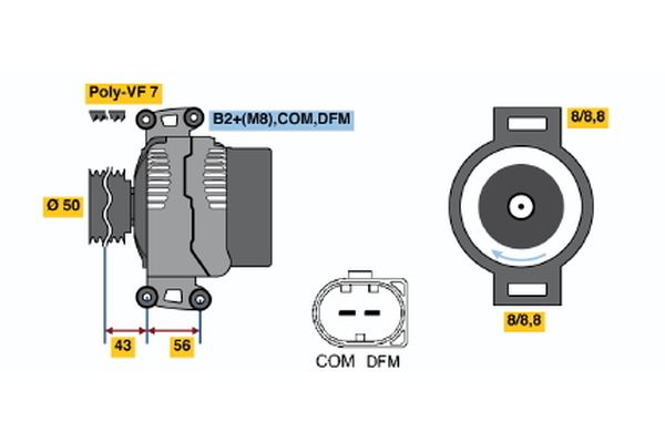 Alternator/Dynamo Bosch 0 124 625 017