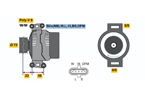 Bosch Alternator/Dynamo 0 124 655 026