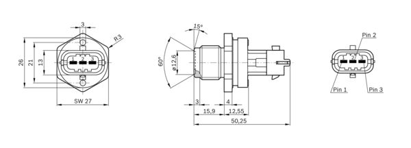 Bosch Brandstofdruk sensor 0 281 002 755