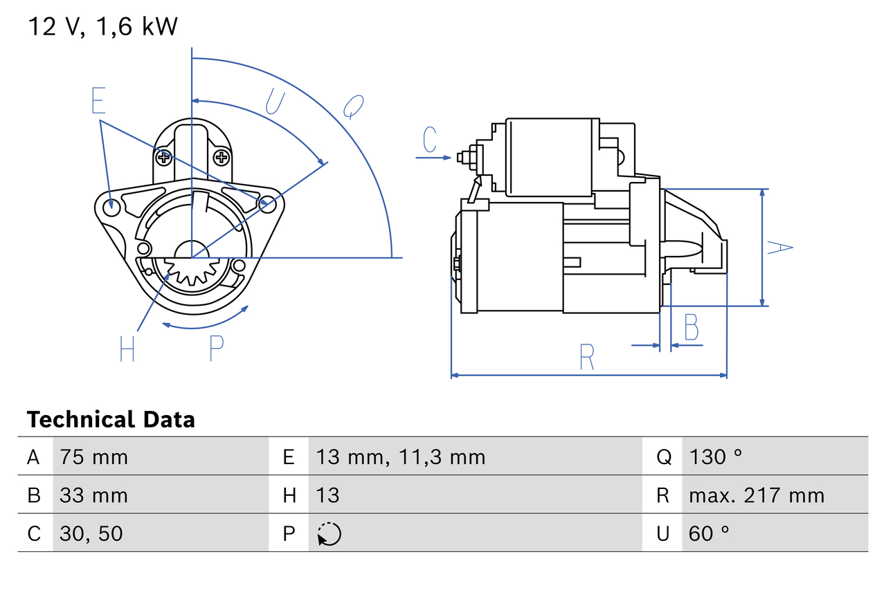 Startmotor / Starter Bosch 0 986 026 720